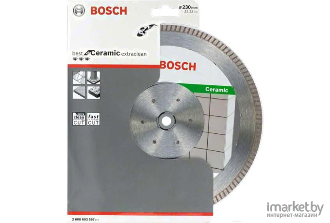 Алмазный диск Bosch Best for Ceramic Extraclean Turbo 230x22.23mm [2.608.603.597]