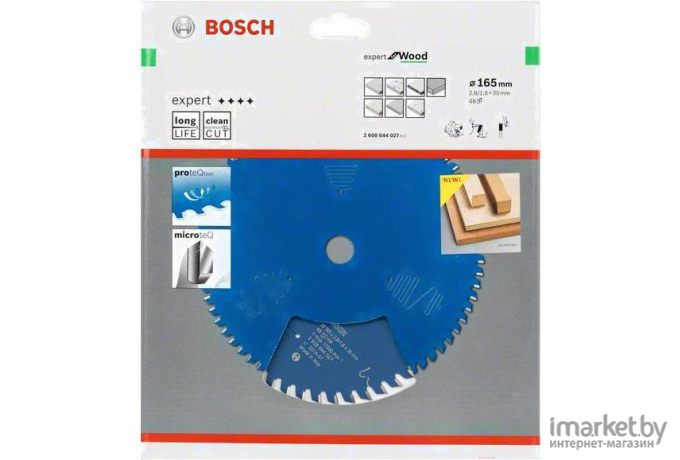 Диск пильный Bosch Expert for Wood 165x30x2.6/1.6x48T [2.608.644.027]