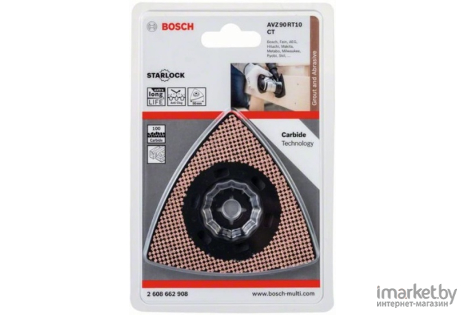 Шлифлист Bosch Starlock ⌀90 мм зерн.100 AVZ 90 RT10 [2.608.662.908]