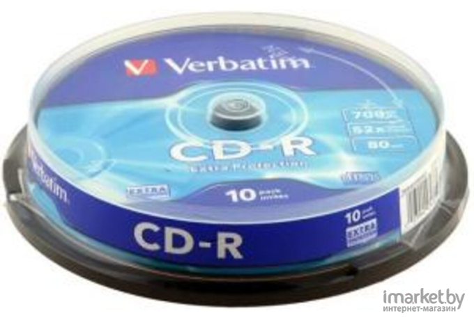 Оптический диск Verbatim CD-R 700Mb DL Extra Protection 52x 10шт CakeBox [43437]