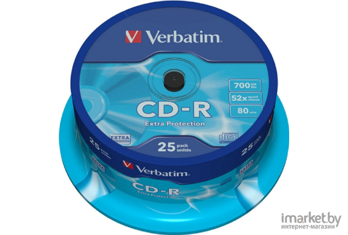 Оптический диск Verbatim CD-R 700Mb DL Extra Protection 52x 25 шт CakeBox [43432]