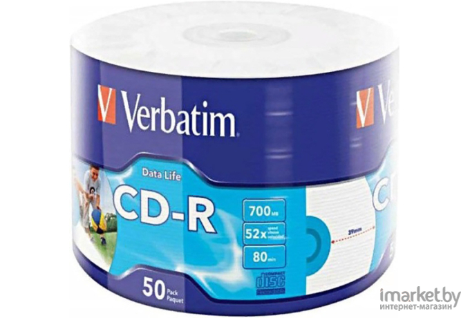 Оптический диск Verbatim CD-R 700Mb Printable 52x 50 шт [43794]