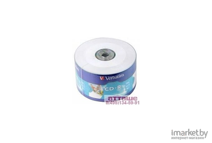 Оптический диск Verbatim CD-R 700Mb Printable 52x 50 шт [43794]