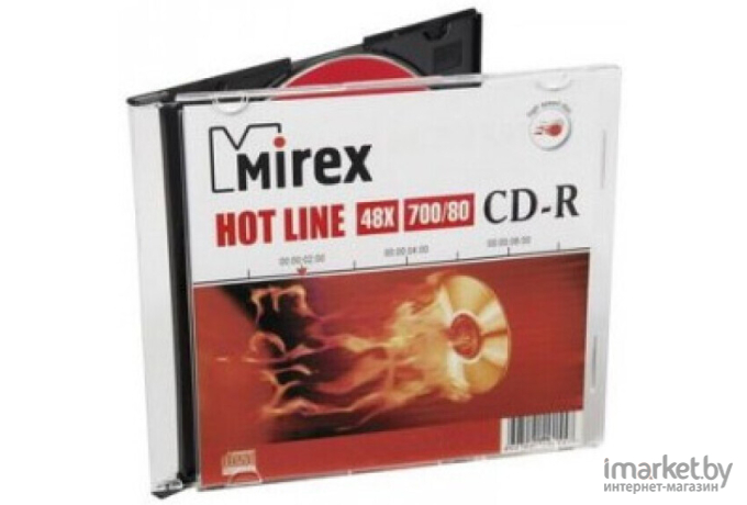 Оптический диск Mirex CD-R 700Mb HotLine 48x slim целофанирован [UL120050A8S]