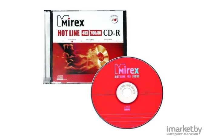 Оптический диск Mirex CD-R 700Mb HotLine 48x slim целофанирован [UL120050A8S]