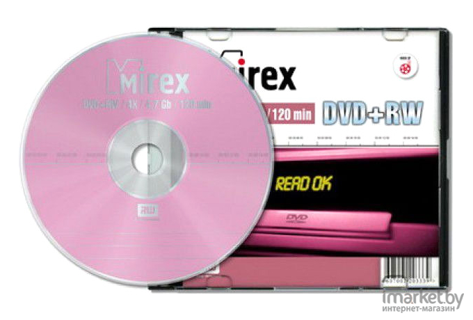 Оптический диск Mirex DVD+RW 4.7Gb 4x slim [UL130022A4S]