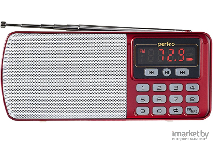 Радиоприемник Perfeo ЕГЕРЬ FM+ красный [i120-RED]