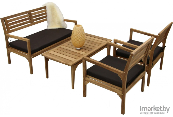 Садовая мебель Sundays Комплект India (1 диван, 2 кресла, 1 столик) Indoexim [TIF-307/308/317]