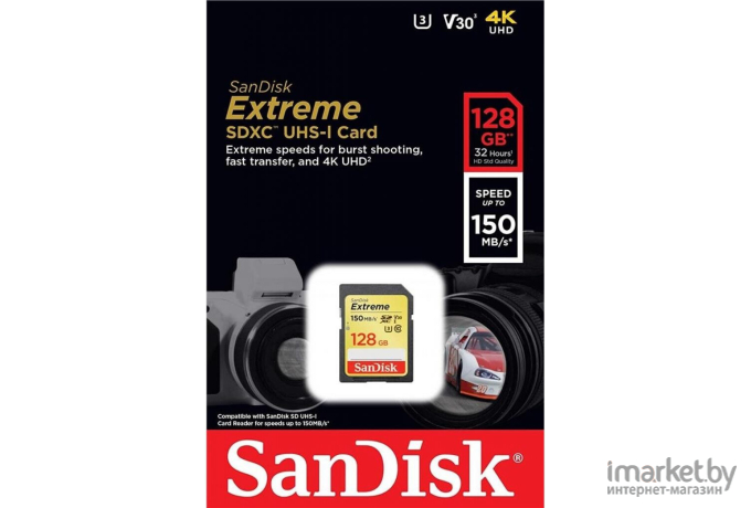 Карта памяти SanDisk Extreme SDXC 128GB [SDSDXV5-128G-GNCIN]