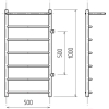 Полотенцесушитель Granula Классик 50x100 с полкой боковое подключение правое