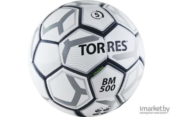 Футбольный мяч Torres BM 500 размер 5 белый/серый [F30635]