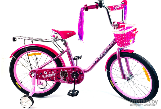 Велосипед детский Favorit Lady 20 2019 розовый/фиолетовый [LAD-20MG]