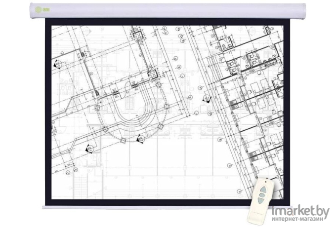 Проекционный экран CACTUS CS-PSM-180x180 настенно-потолочный