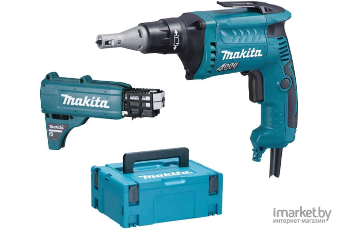 Сетевой шуруповерт для гипсокартона Makita FS 4000 JX2 в кейсе + набор бит  [FS4000JX2]