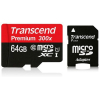 Карта памяти Transcend microSDXC UHS-I 300x Premium (Class 10) 64GB [TS64GUSDU1]