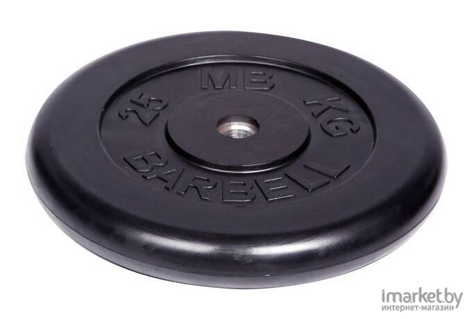 Диск для штанги MB Barbell d26 мм 2.5 кг черный