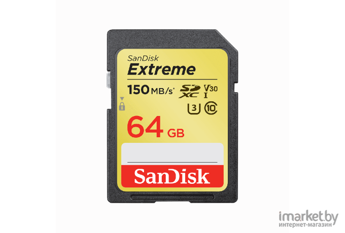 Карта памяти SanDisk Extreme SDXC Card 64GB 150MB/s V30 UHS-I U3 [SDSDXV6-064G-GNCIN]