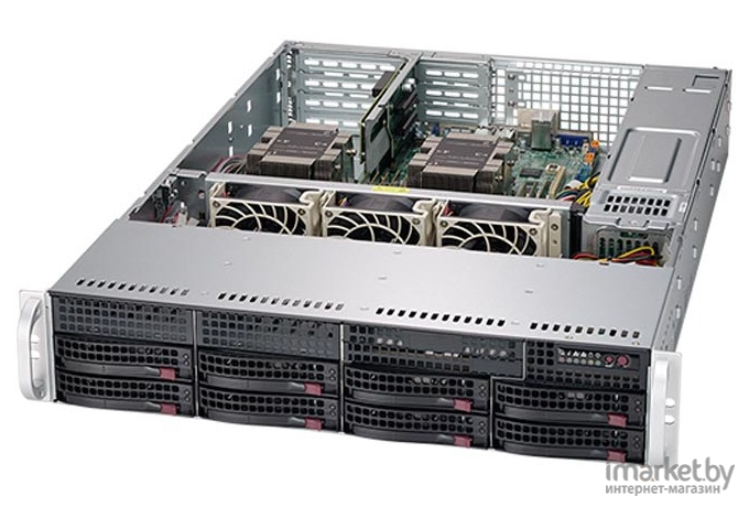 Материнская плата Supermicro Barebone 2U/MB X11DDW-L/2xCPU LGA 3647/12x slots to 1.5TB/8x3.5" SAS/SATA HS/2x 1GbE LAN/2xDOM/M.2/1000W Redundant OK [SYS-6029P-WTR]