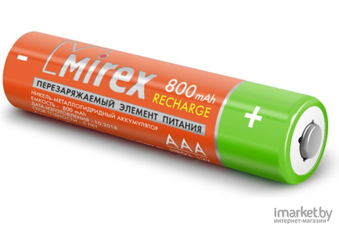 Аккумуляторная батарейка Mirex ААА 800 мАч 23702-HR03-08-E4 (1 шт.)