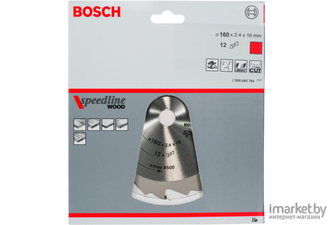 Диск пильный по дереву Bosch 160х16 мм 12 зуб. SPEEDLINE WOOD [2.608.640.784]