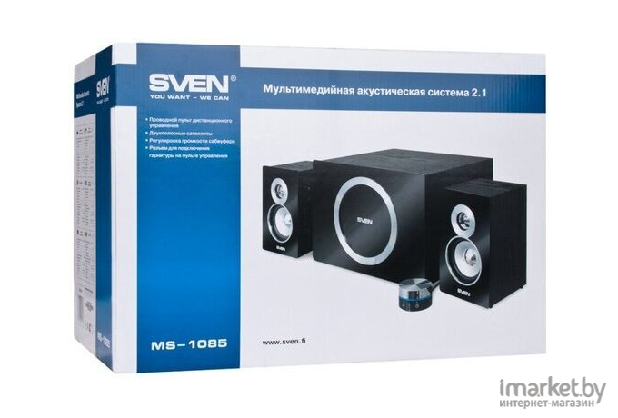 Мультимедиа акустика SVEN MS-1085 черный [MS-1085-BLACK]