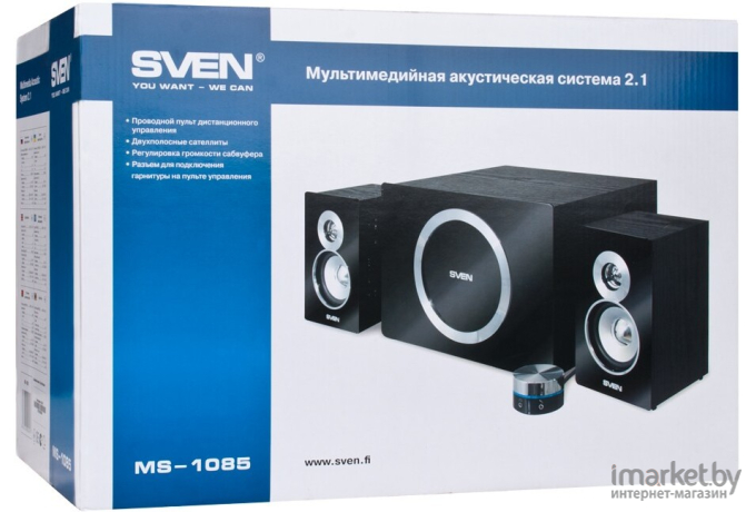 Мультимедиа акустика SVEN MS-1085 черный [MS-1085-BLACK]