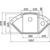 Кухонная мойка Elleci Easy CORNER M73 Titanium [LMYCOR73]