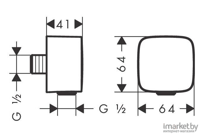 Подключение для душевого шланга Hansgrohe Fixfit 26457000