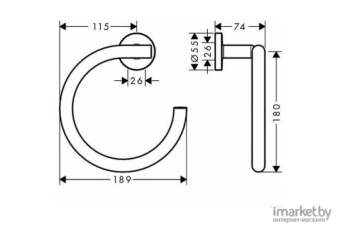 Держатель полотенца Hansgrohe Logis Universal 41724000