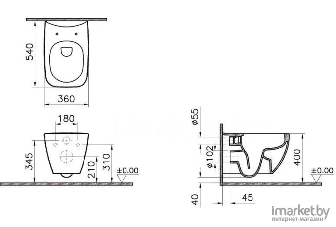 Сиденье для унитаза Vitra Shift с микролифтом 91-003-009