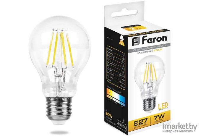 Лампочка Feron 7W 230V E27 2700K LB-57 [25569]