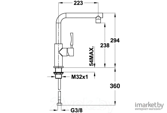 Смеситель TEKA INX 914 нержавеющая сталь [749140200]