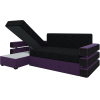 Угловой диван Mebelico Венеция 79 левый микровельвет черный/фиолетовый
