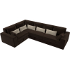 Угловой диван Mebelico Мэдисон Long 92 левый 591751 микровельвет коричневый подушки коричневый/бежевый