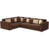 Угловой диван Mebelico Мэдисон Long 92 левый 591751 микровельвет коричневый подушки коричневый/бежевый