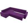 Угловой диван Mebelico Мэдисон Long 92 левый 59178 микровельвет фиолетовый подушки фиолетовый/черный