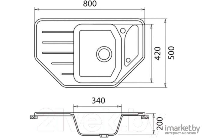 Кухонная мойка GranFest Corner GF-C800E песок