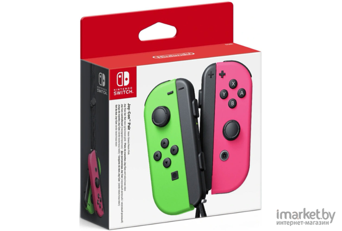 Геймпад Nintendo Switch Joy-Con набор 2 контроллера неоновый зеленый/неоновый розовый