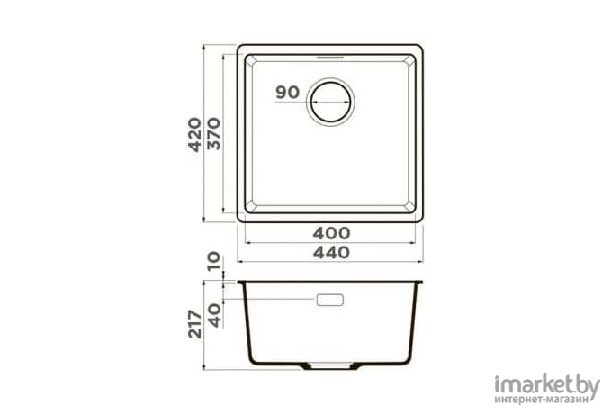 Кухонная мойка Omoikiri Kata 44-U-PA Artgranit пастила [4993400]