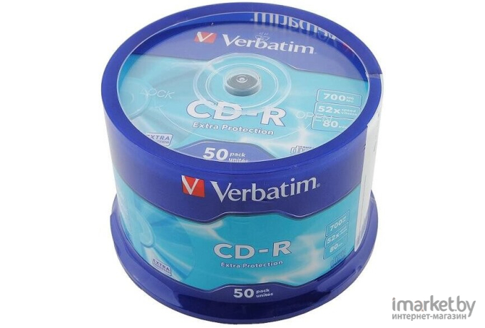 Оптический диск Verbatim CD-R 700Mb Extra Protection DL 52x 50 шт. CakeBox [43351]