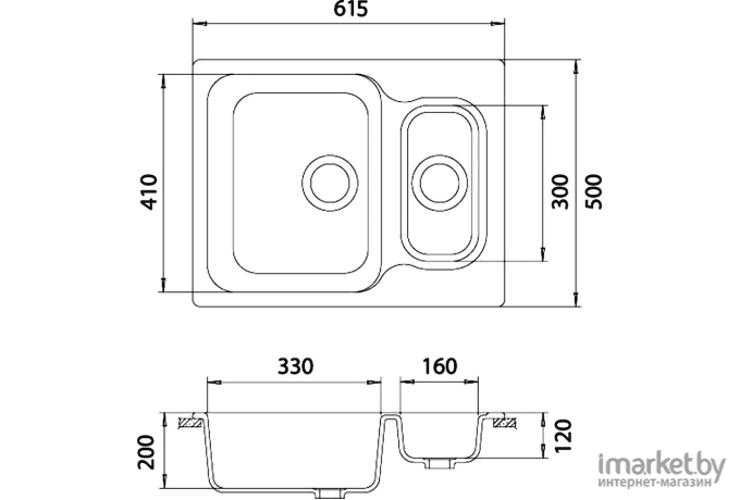 Кухонная мойка GranFest Standart GF-S615K белый