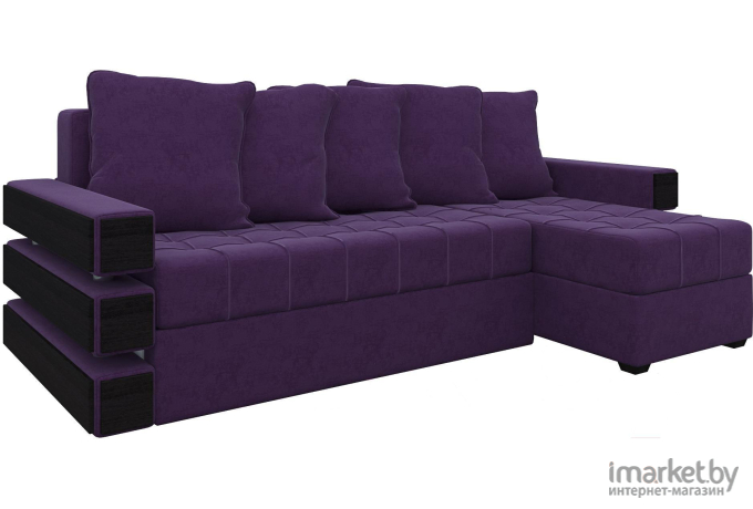Угловой диван Mebelico Венеция 79 правый микровельвет фиолетовый 58274