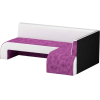 Кухонный угловой диван Лига Диванов Кармен правый микровельвет/экокожа фиолетовый/белый (28505)