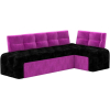 Кухонный угловой диван Лига Диванов Люксор правый микровельвет черный/фиолетовый (28600)