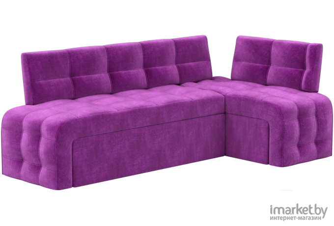Кухонный угловой диван Лига Диванов Люксор правый микровельвет фиолетовый (28602)