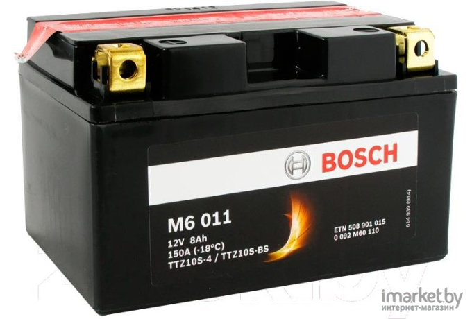 Аккумулятор Bosch M6 YTZ10S-4/YTZ10S-BS 508 901 015 (8 А·ч)