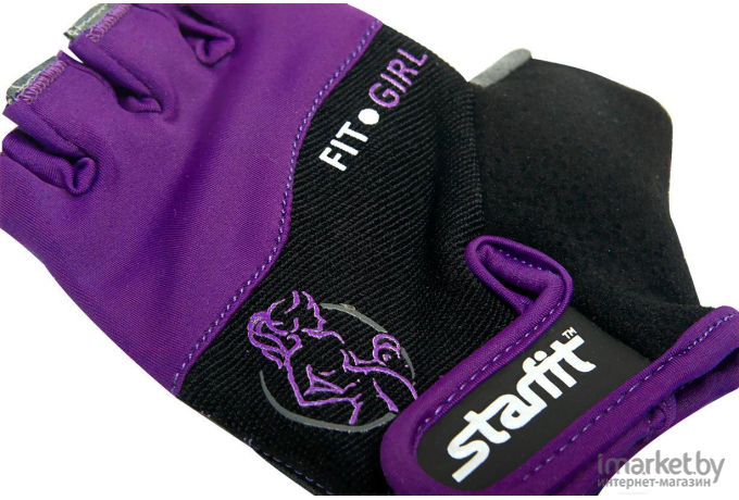 Перчатки для фитнеса Starfit SU-113 XS черный/фиолетовый/серый