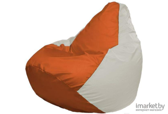 Кресло-мешок Flagman Груша Мега оранжевый/белый [Г3.1-189]