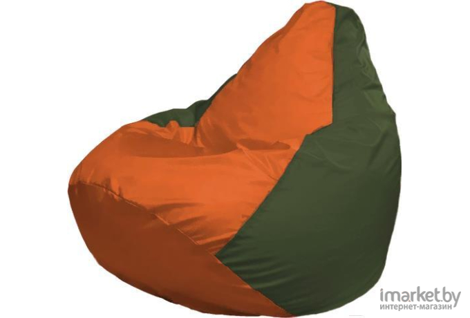Кресло-мешок Flagman Груша Мега оранжевый/темно-оливковый [Г3.1-211]