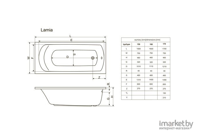 Ванна Excellent Lamia 150x75 [WAEX.LAM15WH]